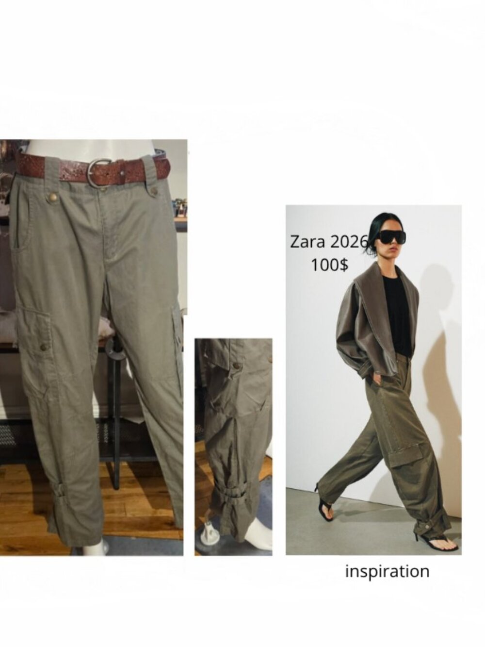 Military Olive Green Cargo Pants size 10-12